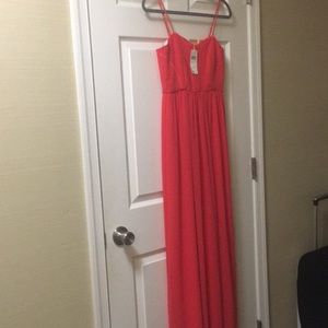 BCBGeneration coral maxi cocktail/party dress